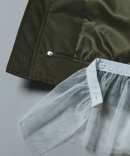 W:Huku（フーク）の「【W:Huku / ナイロンオックス】キルティング MA-1 / Nylon Oxford Quilted MA-1（MA-1・レディース・ブラック/カーキ/ライトベージュ・FREE）」の9枚目の写真