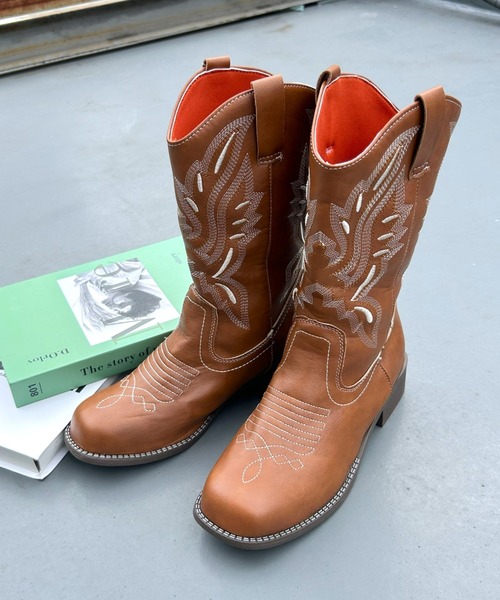 LAC-VERT(ラック・ヴェール)の「ヴィンテージ風ウエスタンブーツ(ブーツ・レディース・キャメル・SMALL/MEDIUM/LARGE)」の12枚目の写真