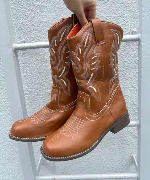 LAC-VERT(ラック・ヴェール)の「ヴィンテージ風ウエスタンブーツ(ブーツ・レディース・キャメル・SMALL/MEDIUM/LARGE)」の14枚目の写真