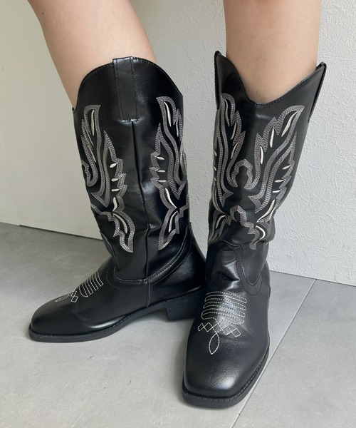 LAC-VERT(ラック・ヴェール)の「ヴィンテージ風ウエスタンブーツ(ブーツ・レディース・キャメル・SMALL/MEDIUM/LARGE)」の18枚目の写真