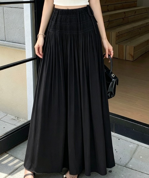 FAVORITO(ファヴォリート)の「ロングAラインスカート(スカート・レディース・ブラック/オフホワイト/ダークグレー・F)」の2枚目の写真