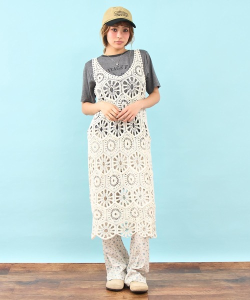 anap mimpi(アナップミンピ)の「小花柄 リラックス フレア パンツ(その他パンツ・レディース・アイボリー/サックスブルー・F)」の13枚目の写真