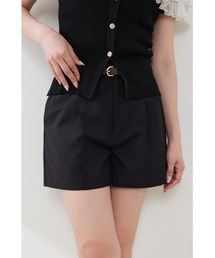 ベルト付きピンタックショートパンツ　夏服　秋服