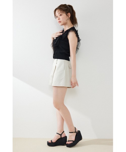 rienda（リエンダ）の「ベルト付きピンタックショートパンツ　夏服　秋服（その他パンツ・レディース・ブラック/アイボリー/ブラウン・MEDIUM/SMALL/X-SMALL）」の5枚目の写真