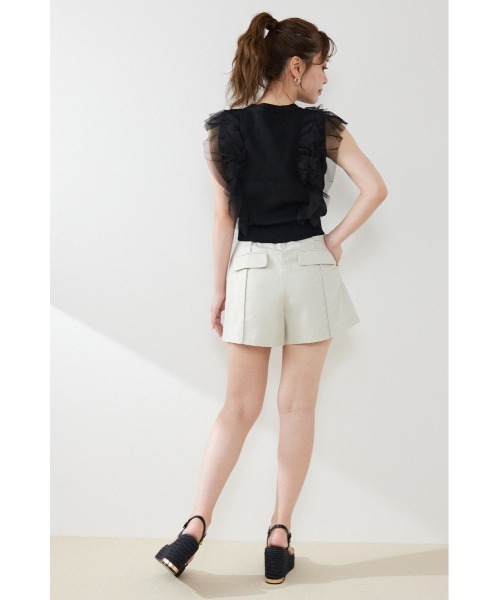 rienda（リエンダ）の「ベルト付きピンタックショートパンツ　夏服　秋服（その他パンツ・レディース・ブラック/アイボリー/ブラウン・MEDIUM/SMALL/X-SMALL）」の6枚目の写真