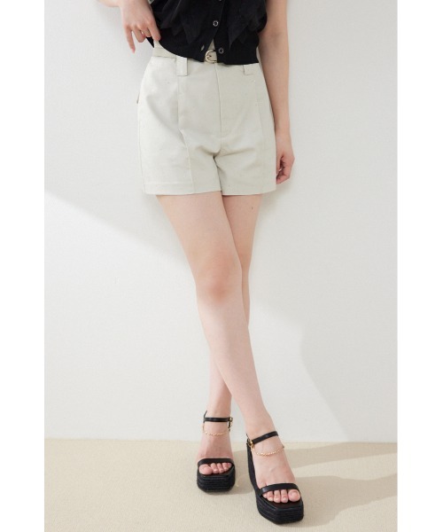 rienda（リエンダ）の「ベルト付きピンタックショートパンツ　夏服　秋服（その他パンツ・レディース・ブラック/アイボリー/ブラウン・MEDIUM/SMALL/X-SMALL）」の7枚目の写真