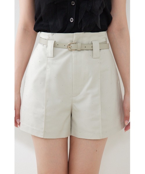 rienda（リエンダ）の「ベルト付きピンタックショートパンツ　夏服　秋服（その他パンツ・レディース・ブラック/アイボリー/ブラウン・MEDIUM/SMALL/X-SMALL）」の10枚目の写真