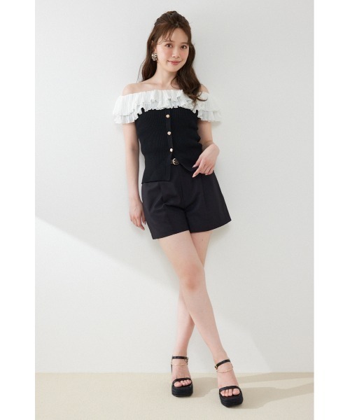 rienda（リエンダ）の「ベルト付きピンタックショートパンツ　夏服　秋服（その他パンツ・レディース・ブラック/アイボリー/ブラウン・MEDIUM/SMALL/X-SMALL）」の12枚目の写真