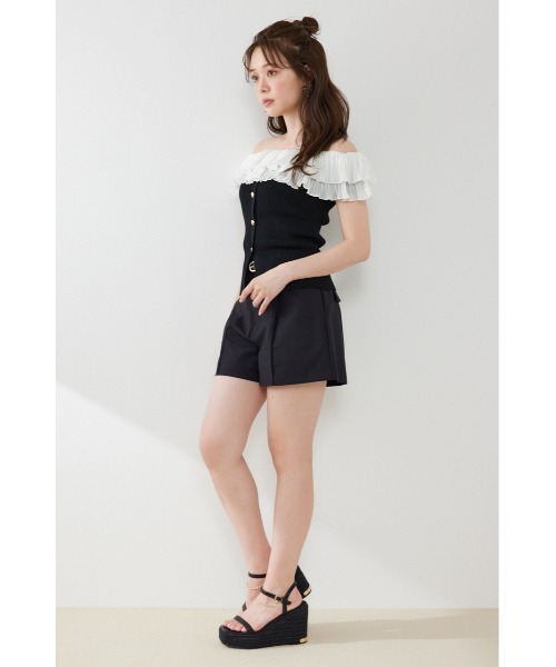 rienda（リエンダ）の「ベルト付きピンタックショートパンツ　夏服　秋服（その他パンツ・レディース・ブラック/アイボリー/ブラウン・MEDIUM/SMALL/X-SMALL）」の13枚目の写真