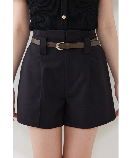 rienda（リエンダ）の「ベルト付きピンタックショートパンツ　夏服　秋服（その他パンツ・レディース・ブラック/アイボリー/ブラウン・MEDIUM/SMALL/X-SMALL）」の19枚目の写真