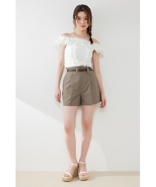 rienda（リエンダ）の「ベルト付きピンタックショートパンツ　夏服　秋服（その他パンツ・レディース・ブラック/アイボリー/ブラウン・MEDIUM/SMALL/X-SMALL）」の20枚目の写真
