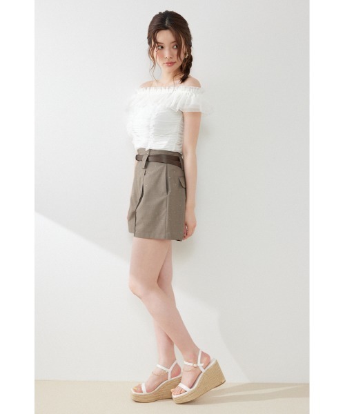 rienda（リエンダ）の「ベルト付きピンタックショートパンツ　夏服　秋服（その他パンツ・レディース・ブラック/アイボリー/ブラウン・MEDIUM/SMALL/X-SMALL）」の21枚目の写真