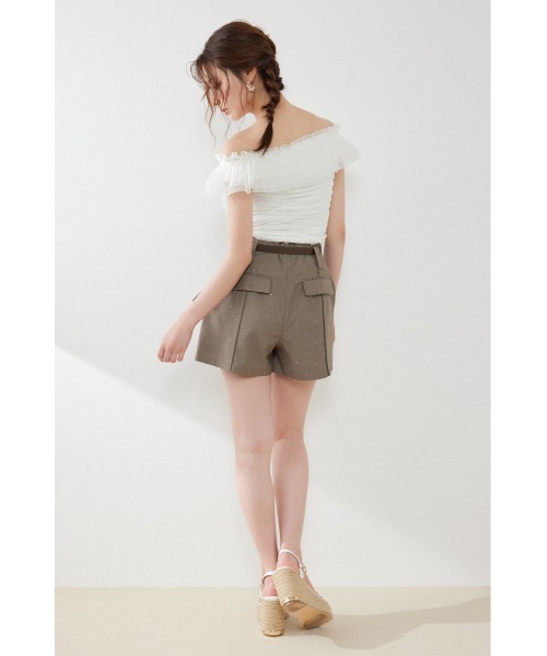 rienda（リエンダ）の「ベルト付きピンタックショートパンツ　夏服　秋服（その他パンツ・レディース・ブラック/アイボリー/ブラウン・MEDIUM/SMALL/X-SMALL）」の22枚目の写真