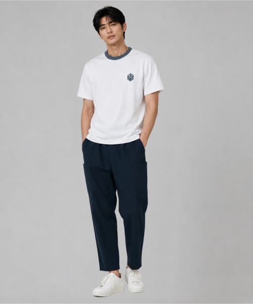 CUSTOMUS(カスタムアース)の「男性 フロッキー ロゴプリント ラウンド 半袖Tシャツ CXS26MKRT505 GRY(Tシャツ/カットソー・メンズ・グレー・LARGE/X-LARGE/MEDIUM)」の2枚目の写真