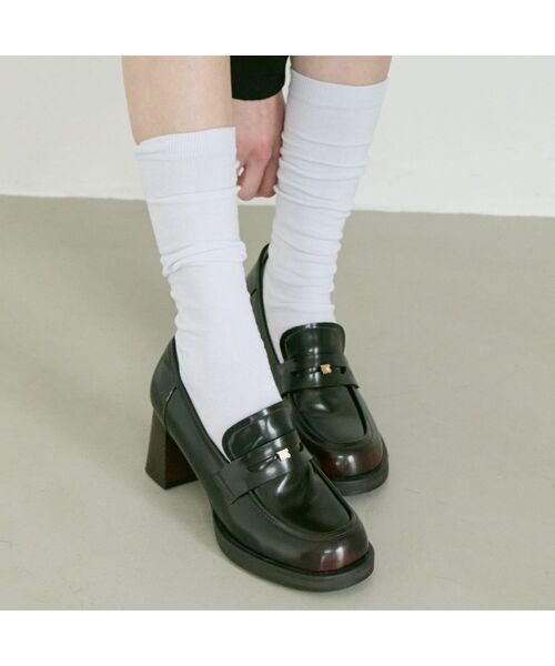 APIED MARCHE(アピエド マルシェ)の「Tames ソフトレザー ローファー 7cm -PM3024 (2カラー)(ローファー・レディース・ブラック/ダークブラウン・22.5cm/23cm/23.5cm/24cm/24.5cm/25cm)」の1枚目の写真