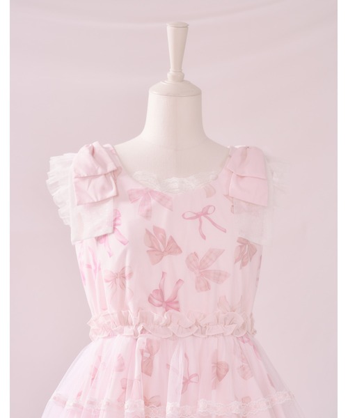 mellfy memory(メルフィーメモリー)の「Love Ribbon tulle one piece(ワンピース・レディース・ピンク・mini/LONG)」の3枚目の写真