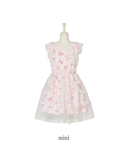 mellfy memory(メルフィーメモリー)の「Love Ribbon tulle one piece(ワンピース・レディース・ピンク・mini/LONG)」の20枚目の写真