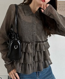 セール】【Belle Charme】Rose Corsage Frill Blouse（シャツ/ブラウス