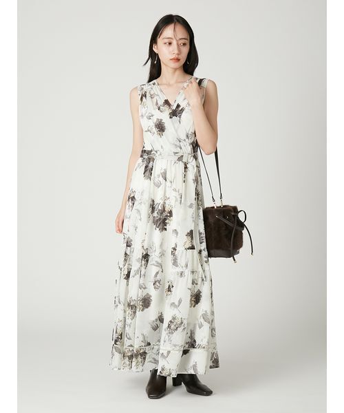 FRAY I.D(フレイアイディー)の「【00サイズあり】カシュクールフラワープリントワンピース(ワンピース・レディース・ピンクベージュ/アイボリー/ブラウン・00/0/1)」の17枚目の写真