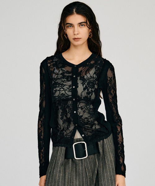 PRANK PROJECT(プランクプロジェクト)の「【2026Autumn Pre-Order】2WAYパネルレーストップス / 2-Way Panel Lace Top(その他トップス・レディース・ブラック/ホワイト・FREE)」の5枚目の写真