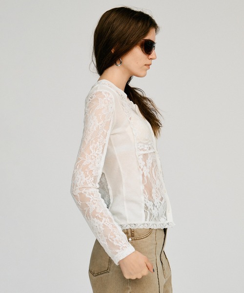 PRANK PROJECT(プランクプロジェクト)の「【2026Autumn Pre-Order】2WAYパネルレーストップス / 2-Way Panel Lace Top(その他トップス・レディース・ブラック/ホワイト・FREE)」の11枚目の写真