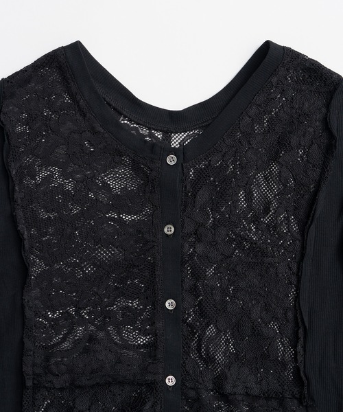 PRANK PROJECT(プランクプロジェクト)の「【2026Autumn Pre-Order】2WAYパネルレーストップス / 2-Way Panel Lace Top(その他トップス・レディース・ブラック/ホワイト・FREE)」の15枚目の写真