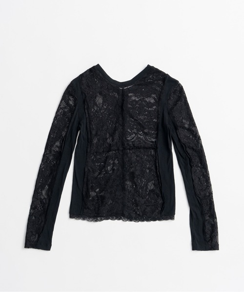 PRANK PROJECT(プランクプロジェクト)の「【2026Autumn Pre-Order】2WAYパネルレーストップス / 2-Way Panel Lace Top(その他トップス・レディース・ブラック/ホワイト・FREE)」の14枚目の写真