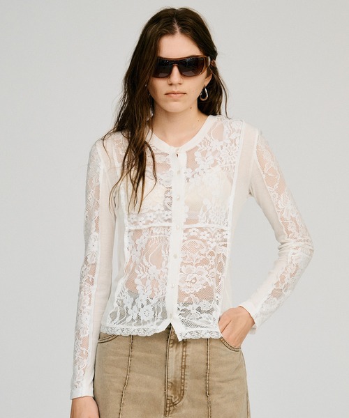 PRANK PROJECT(プランクプロジェクト)の「【2026Autumn Pre-Order】2WAYパネルレーストップス / 2-Way Panel Lace Top(その他トップス・レディース・ブラック/ホワイト・FREE)」の8枚目の写真