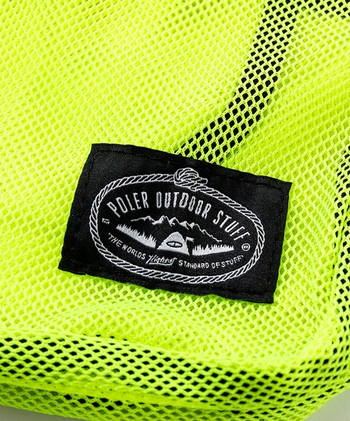 POLeR(ポーラー)の「POLeR/ポーラー MESH STUFF STROLL SHOULDER メッシュ ショルダーバッグ ポケッタブル使用 ブランドタグ アウトドア デイリー 2026年夏 夏服(ショルダーバッグ・メンズ・ホワイト/ブラック/イエロー/マルチ・FREE)」の8枚目の写真