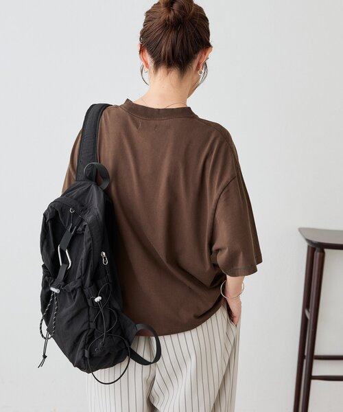 DISCOAT(ディスコート)の「【Enlude】配色ステッチドロストTシャツ《ユニセックス》(Tシャツ/カットソー・レディース・アイボリー/ブラウン/カーキ・LARGE/MEDIUM)」の6枚目の写真