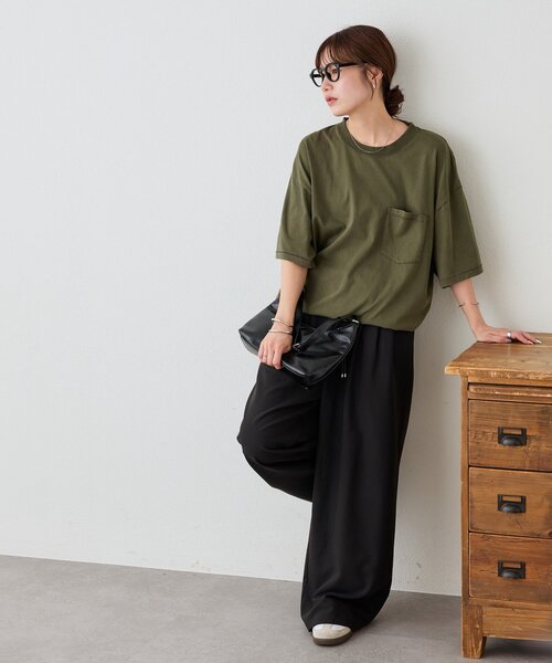 DISCOAT(ディスコート)の「【Enlude】配色ステッチドロストTシャツ《ユニセックス》(Tシャツ/カットソー・レディース・アイボリー/ブラウン/カーキ・LARGE/MEDIUM)」の16枚目の写真