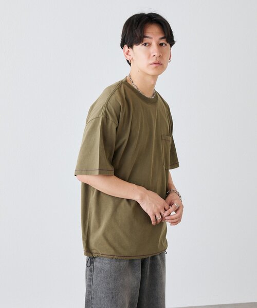 DISCOAT(ディスコート)の「【Enlude】配色ステッチドロストTシャツ《ユニセックス》(Tシャツ/カットソー・レディース・アイボリー/ブラウン/カーキ・LARGE/MEDIUM)」の18枚目の写真