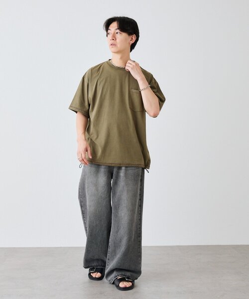 DISCOAT(ディスコート)の「【Enlude】配色ステッチドロストTシャツ《ユニセックス》(Tシャツ/カットソー・レディース・アイボリー/ブラウン/カーキ・LARGE/MEDIUM)」の19枚目の写真