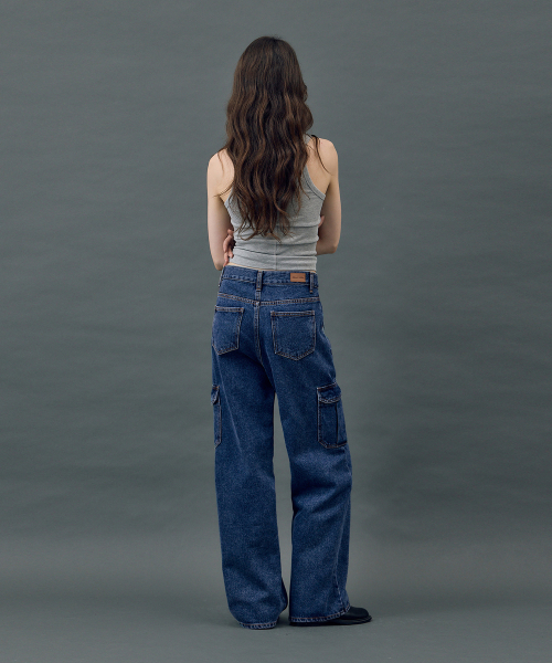 RYUL+WAI(リュルアンドワイ)の「デニムカーゴワークパンツインディゴR5(デニムパンツ・レディース・その他・MEDIUM/SMALL)」の3枚目の写真