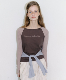 [CORE] SHEER BOATNECK RAGLAN TEE - BROWN