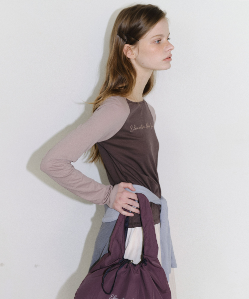 EN OR（エンオール）の「[CORE] SHEER BOATNECK RAGLAN TEE - BROWN（Tシャツ/カットソー・レディース・その他・SMALL/MEDIUM）」の4枚目の写真