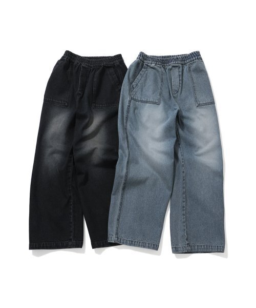 STENDS（ステンズ）の「[M~4XL] フェティグバンディングデニムパンツ_ブラック（デニムパンツ・レディース・その他・XXXX-LARGE/XX-LARGE/XXX-LARGE/MEDIUM/LARGE）」の2枚目の写真
