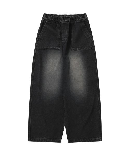 STENDS（ステンズ）の「[M~4XL] フェティグバンディングデニムパンツ_ブラック（デニムパンツ・レディース・その他・XXXX-LARGE/XX-LARGE/XXX-LARGE/MEDIUM/LARGE）」の3枚目の写真