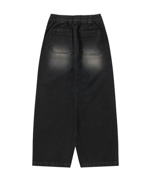 STENDS（ステンズ）の「[M~4XL] フェティグバンディングデニムパンツ_ブラック（デニムパンツ・レディース・その他・XXXX-LARGE/XX-LARGE/XXX-LARGE/MEDIUM/LARGE）」の4枚目の写真