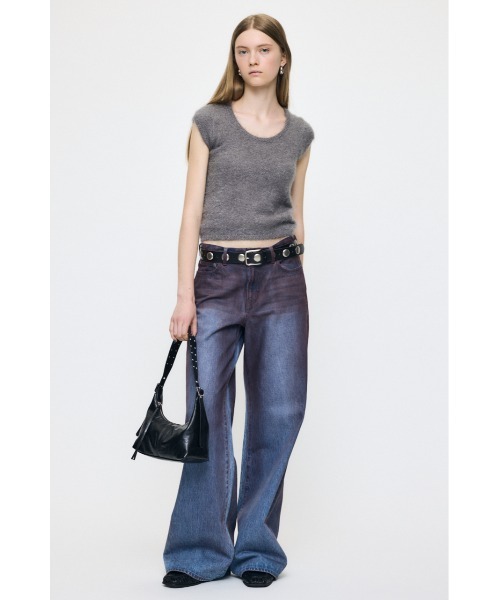 MOUSSY(マウジー)の「【26年AW新作】SCOOP NECK SHAGGY BABY ニット(ニット/セーター・レディース・グレー/ネイビー/ベージュ・FREE)」の7枚目の写真
