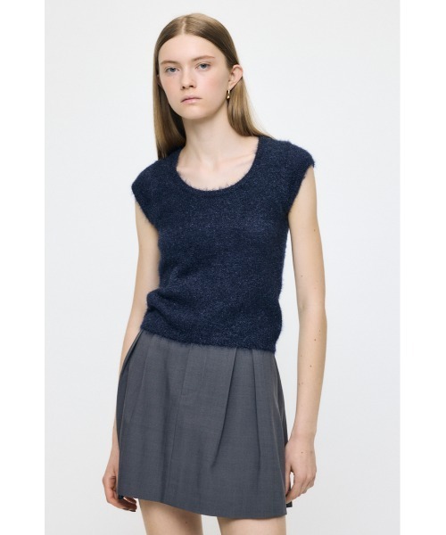 MOUSSY(マウジー)の「【26年AW新作】SCOOP NECK SHAGGY BABY ニット(ニット/セーター・レディース・グレー/ネイビー/ベージュ・FREE)」の13枚目の写真