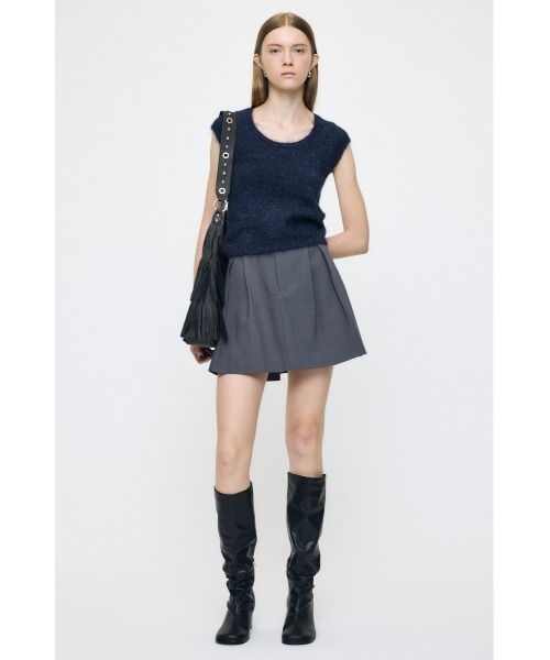 MOUSSY(マウジー)の「【26年AW新作】SCOOP NECK SHAGGY BABY ニット(ニット/セーター・レディース・グレー/ネイビー/ベージュ・FREE)」の14枚目の写真