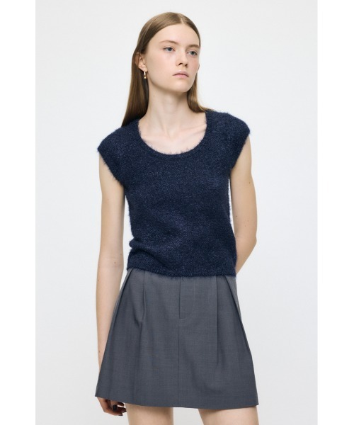 MOUSSY(マウジー)の「【26年AW新作】SCOOP NECK SHAGGY BABY ニット(ニット/セーター・レディース・グレー/ネイビー/ベージュ・FREE)」の16枚目の写真