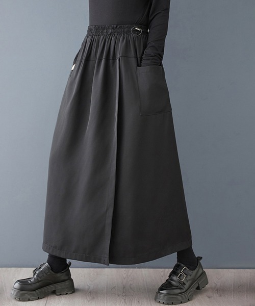 ONEP STAR(ワンピスター)の「ラップ風ポケット付きワイドパンツ・スカーチョ(スカート・レディース・ブラック/ネイビー・LARGE/X-LARGE/XX-LARGE)」の14枚目の写真