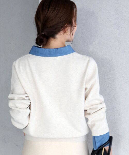 le.coeur blanc(ルクールブラン)の「デニムドッキングニットカーディガン(カーディガン/ボレロ・レディース・チャコールグレー/アイボリー・38)」の19枚目の写真