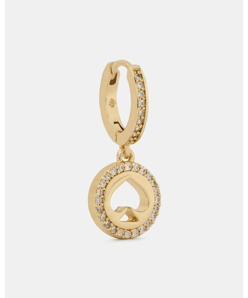 kate spade new york（ケイトスペード ニューヨーク）の「スポット ザ スペード パヴェ ヘイロー ハギー（ピアス（両耳用）・レディース・ベージュ・ONESIZE）」の3枚目の写真