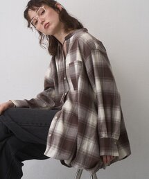 ∴【ZOZO限定】裾バルーンチェックチュニックブラウス