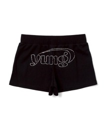 yung logo rhinestone thermal micro shorts