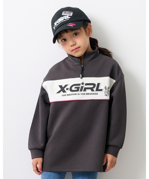 X-girl Stages（エックスガールステージス）の「ワッペン刺しゅうキャップ（キャップ・キッズ・ブラック/ブルー・52-56cm/S(48-52cm)）」の6枚目の写真