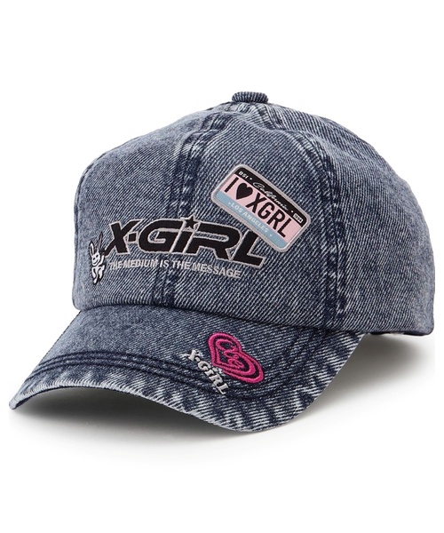 X-girl Stages（エックスガールステージス）の「ワッペン刺しゅうキャップ（キャップ・キッズ・ブラック/ブルー・52-56cm/S(48-52cm)）」の9枚目の写真